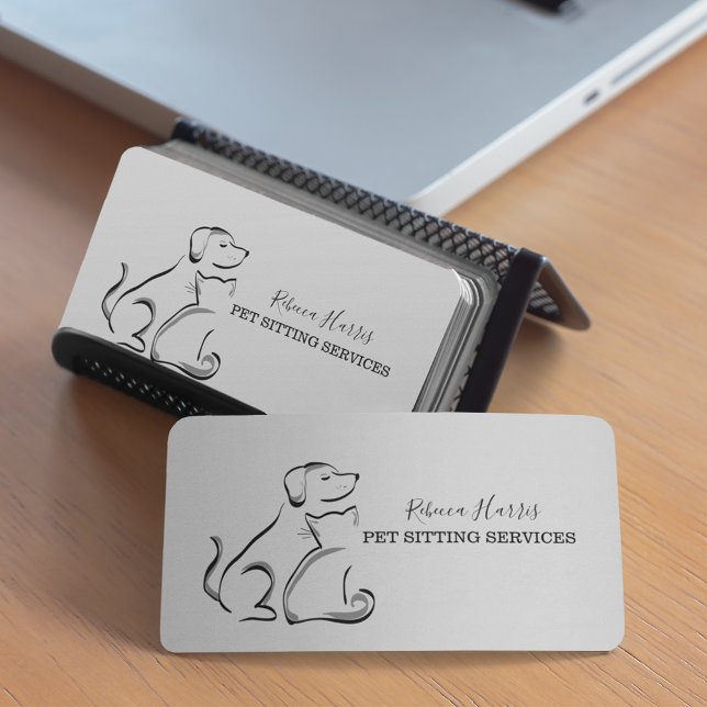 Carte De Visite Services Élégants de salons pour animaux de compag (Créateur téléchargé)