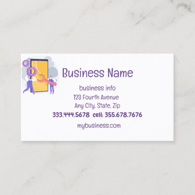 Carte De Visite Services et ventes de réparation de téléphone cell (Devant)