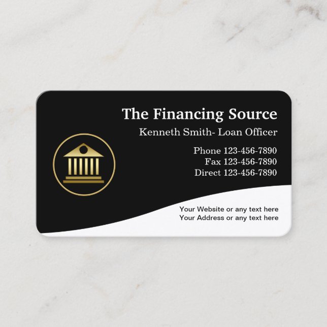 Carte De Visite Services financiers chics (Devant)