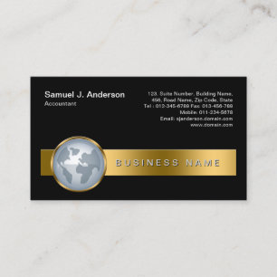 Carte De Visite Services Financiers Comptable - Icône Gold Stripe 