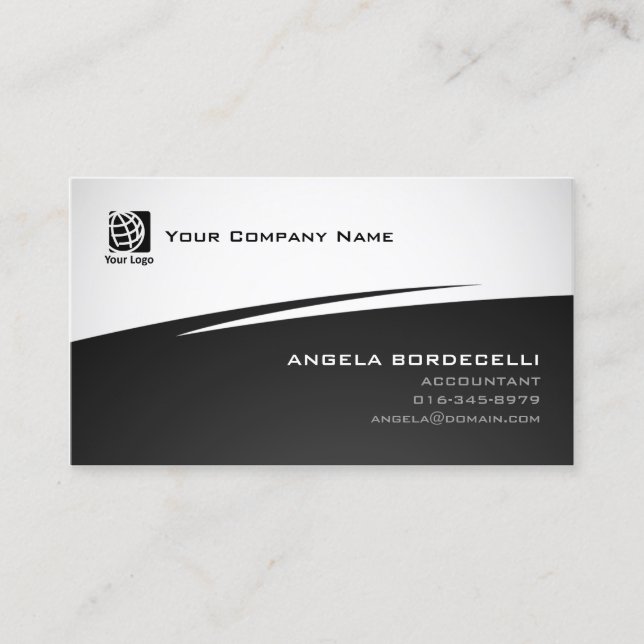 Carte De Visite Services financiers comptables Abstrait Black Zig  (Devant)