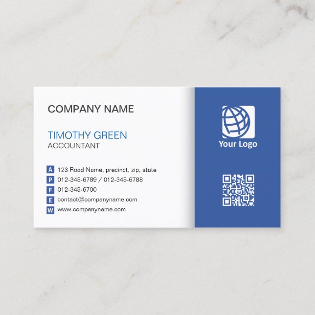 Carte De Visite Services financiers comptables simples (Devant)