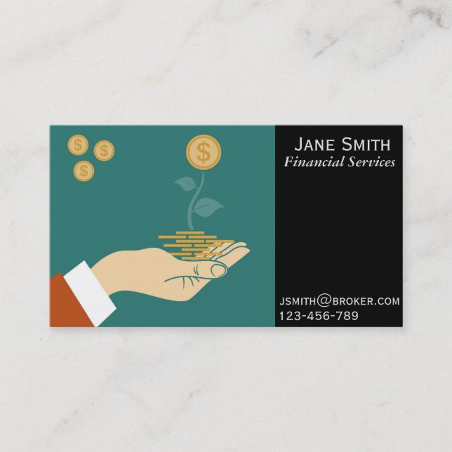 Carte De Visite Services financiers, courtier, planificateur (Devant)