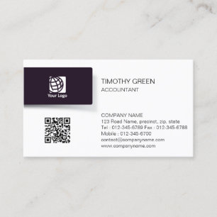 Carte De Visite Services financiers de comptable Logo Black Tab