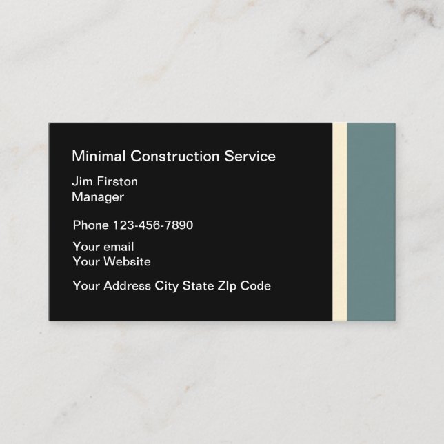 Carte De Visite Services généraux de construction (Devant)