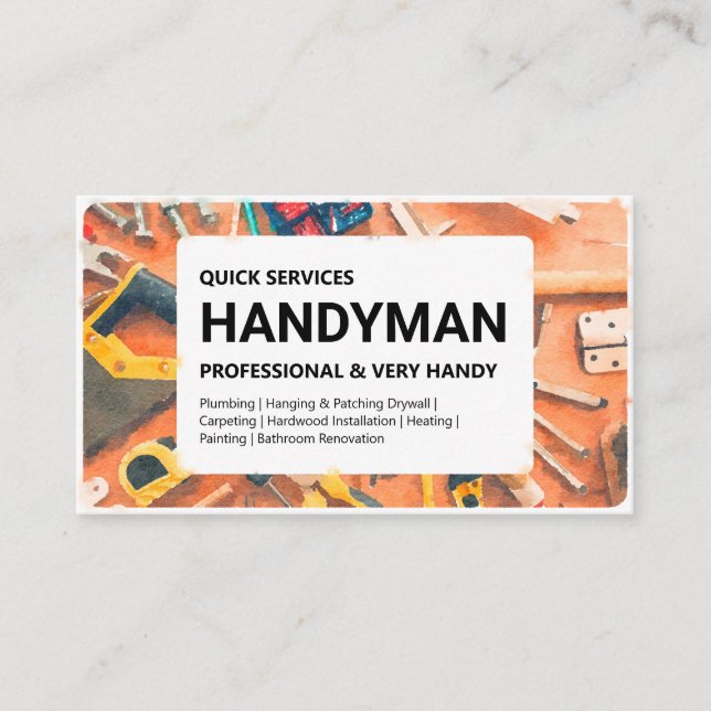 Carte De Visite Services Handyman (Devant)