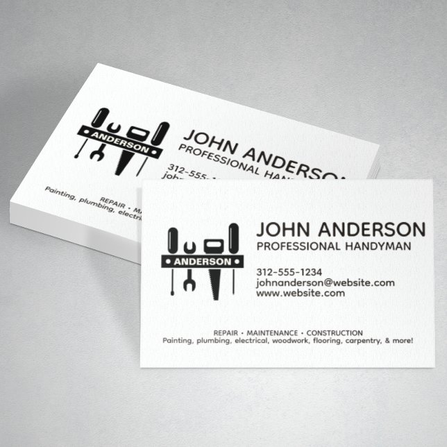 Carte De Visite Services Handyman Professionnels Modernes (Créateur téléchargé)