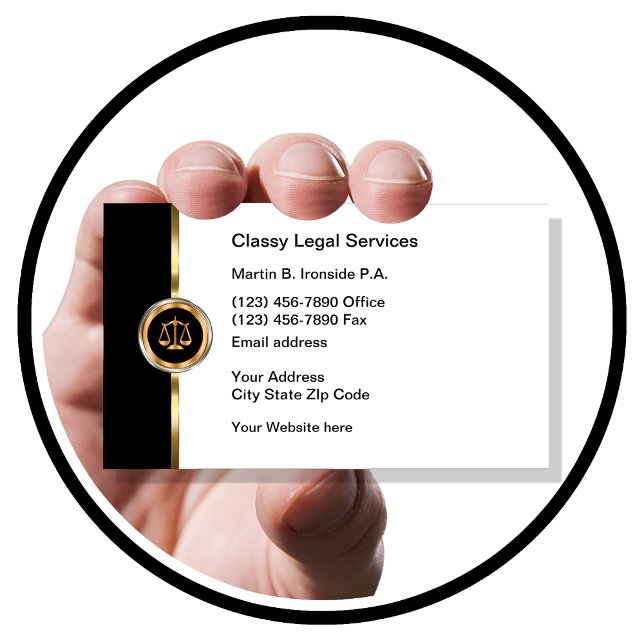 Carte De Visite Services juridiques d'avocat classique (Créateur téléchargé)