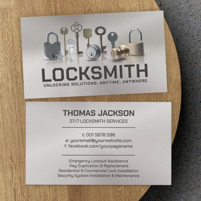 Carte De Visite Services Locksmith (Créateur téléchargé)