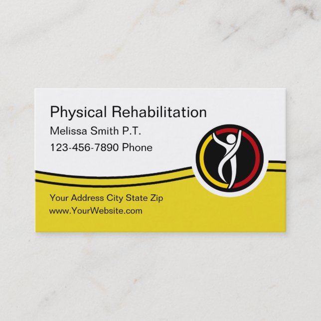 Carte De Visite Services Médicales de réadaptation physique (Devant)