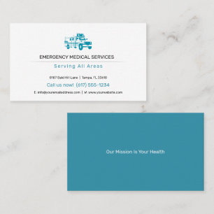 Carte De Visite Services Médicales d'urgence Ambulance