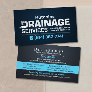 Carte De Visite Services modernes de nettoyage de drains et d'égou