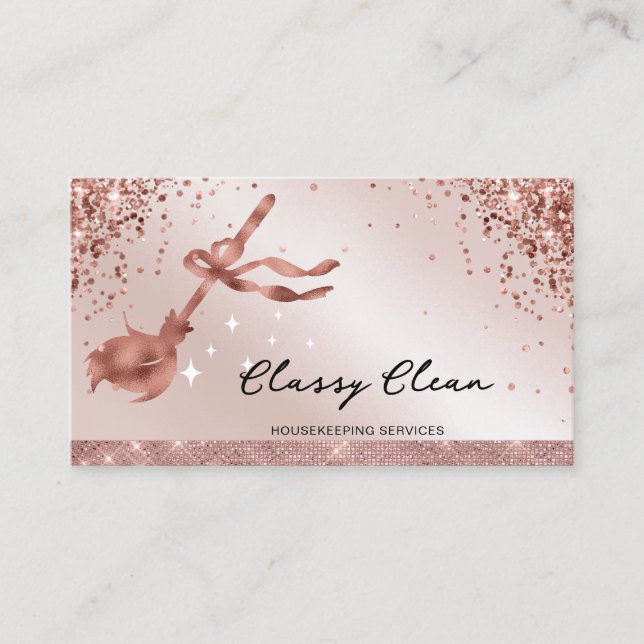 Carte De Visite Services modernes de nettoyage des Parties scintil (Devant)