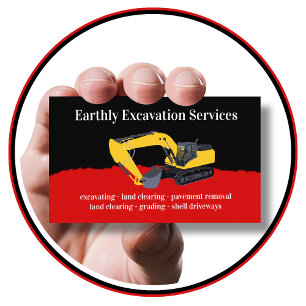 Carte De Visite Services modernes d'excavation à deux côtés