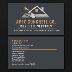 Carte De Visite Services professionnels de béton