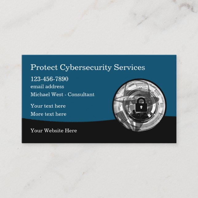 Carte De Visite Services professionnels de cybersécurité cool  (Devant)