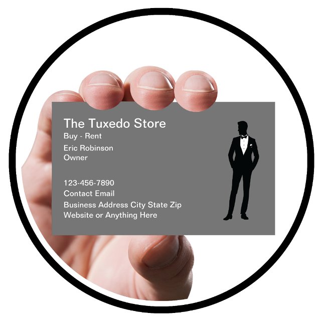 Carte De Visite Services professionnels de location Tuxedo (Créateur téléchargé)