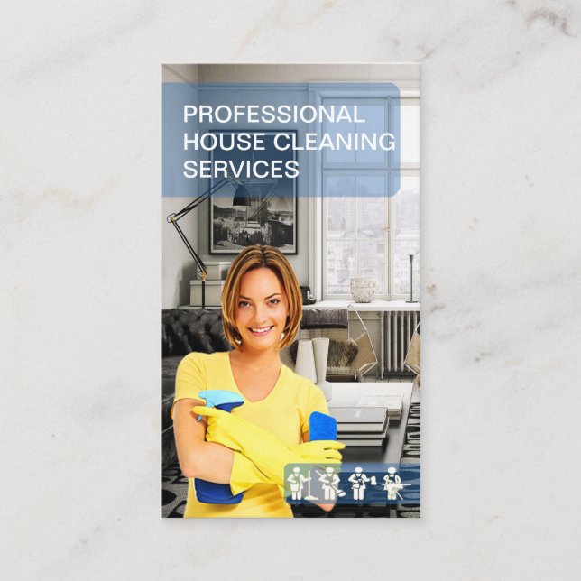 Carte De Visite Services professionnels de nettoyage de maison (Devant)