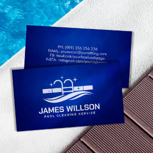 Carte De Visite Services professionnels de nettoyage de piscine