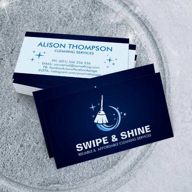 Carte De Visite Services professionnels de nettoyage des maisons (Créateur téléchargé)