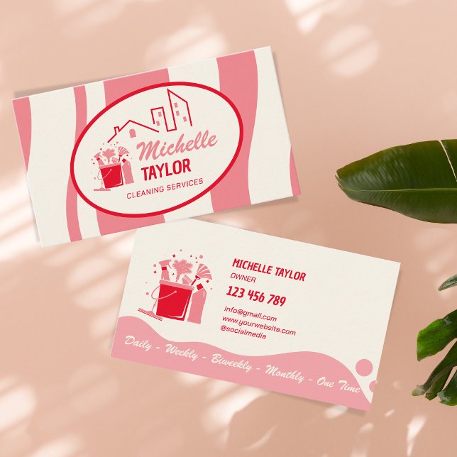 Carte De Visite Services professionnels de nettoyage des maisons e (Créateur téléchargé)