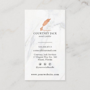 Carte De Visite Services Publics Notaire Luxe Marbre Rose Or