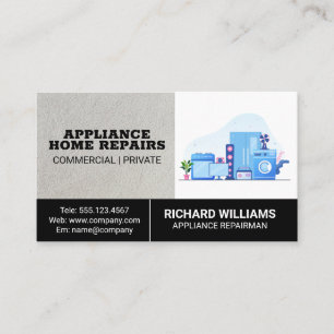 Carte De Visite Services résidentiels de réparation d'appareils te