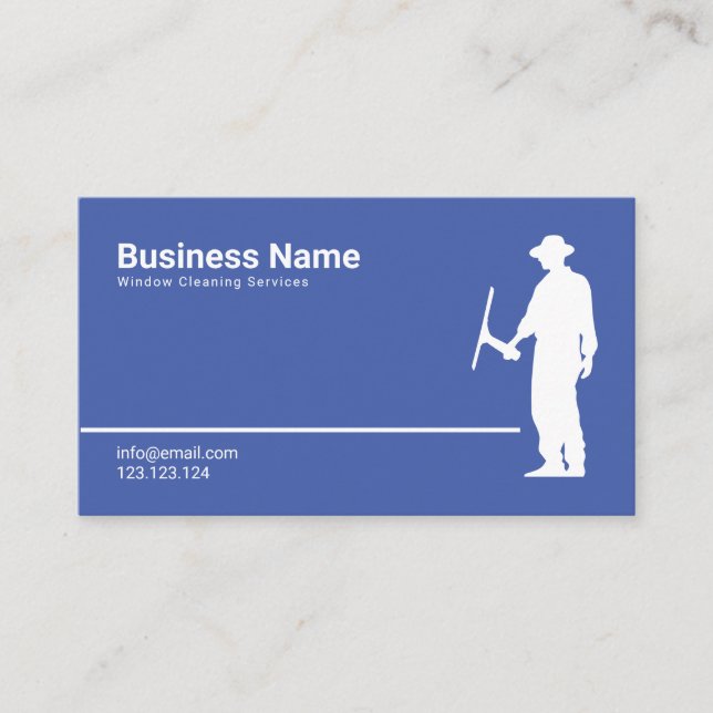 Carte De Visite Services simples de nettoyage de fenêtres blanc et (Devant)
