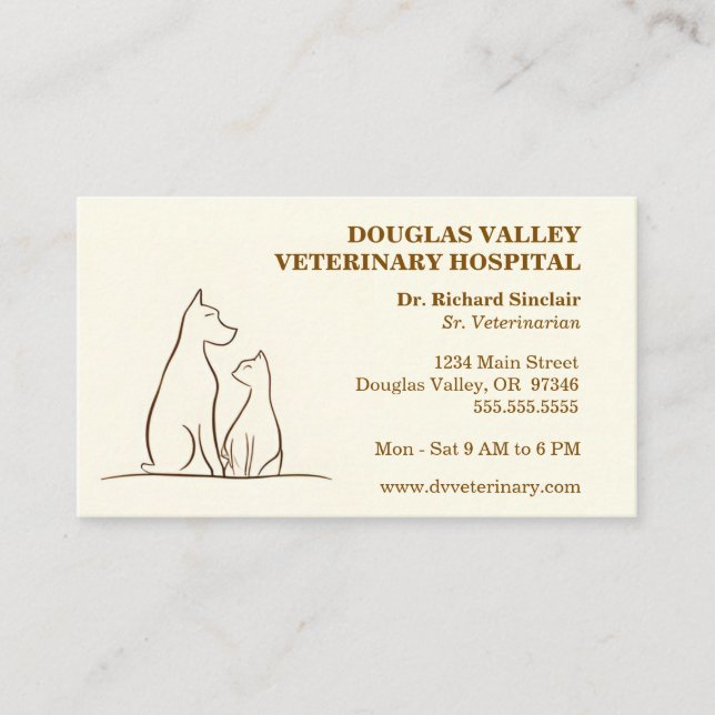 Carte De Visite Services vétérinaires pour animaux de compagnie (Devant)