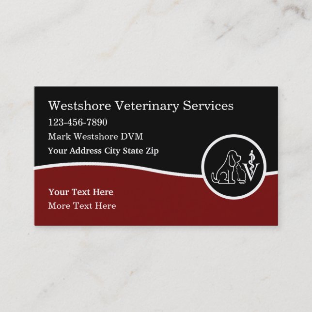 Carte De Visite Services vétérinaires Thème vétérinaire (Devant)