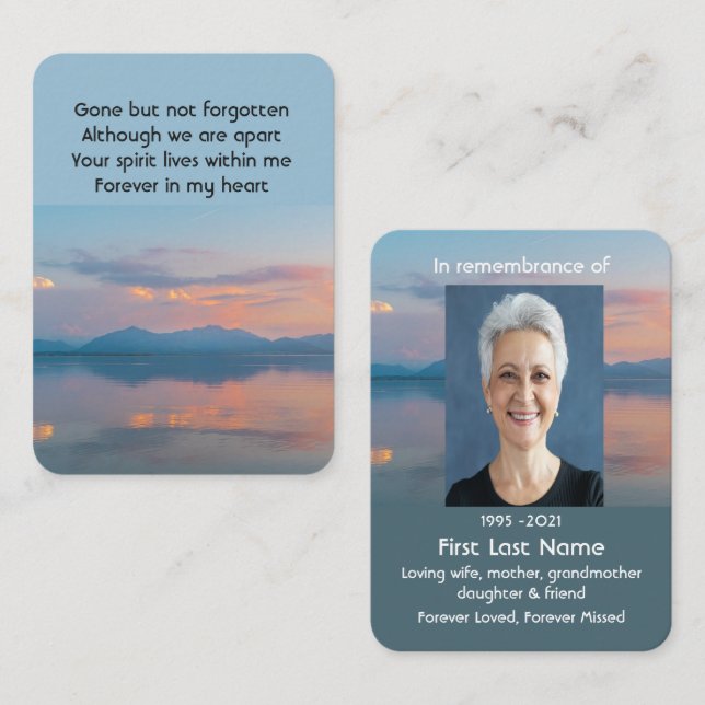 Carte De Visite Serviette de poche commémorative Sky Dusk le soir  (Devant / Derrière)