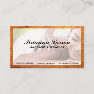 Carte De Visite Session de massage   Découpe en bois