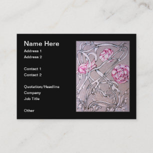 Carte De Visite S'est levée et l'épine, sur le noir