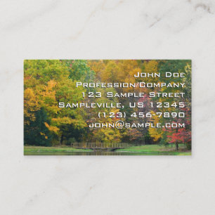 Carte De Visite Seven Springs Fall Bridge II Autumn Paysage
