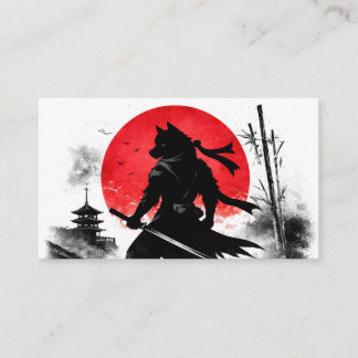 Carte De Visite Shadow Ninja Wolf Japanese Business Card