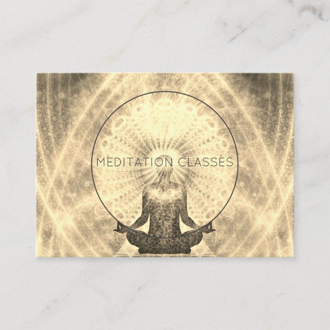 Carte De Visite Shaman Méditant Entouré De Méditation Légère (Devant)
