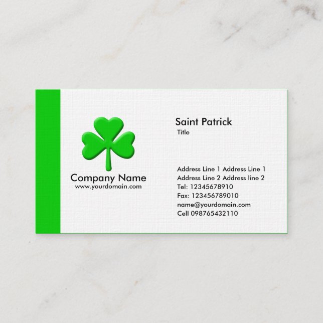 Carte De Visite Shamrock de bord - vert (Devant)