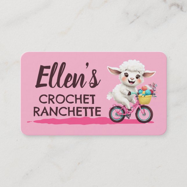 Carte De Visite Sheep bicycle crochet knitting knitter handspun (Devant)