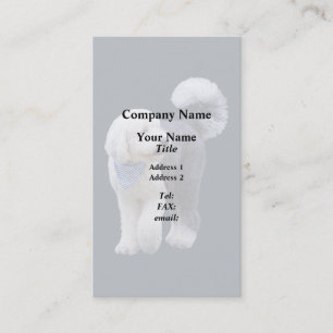 Carte De Visite Sheepadoodle avec écharpe à carreaux bleus