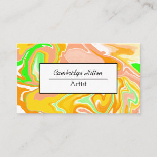 Carte De Visite Sherbert Swirls Marbre Abstrait Fluid Art