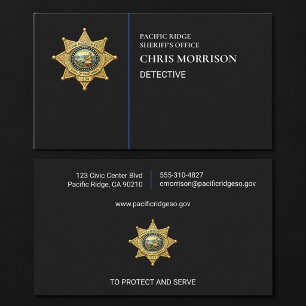 Carte De Visite Sheriff Thin Blue Line Exécution de la loi 