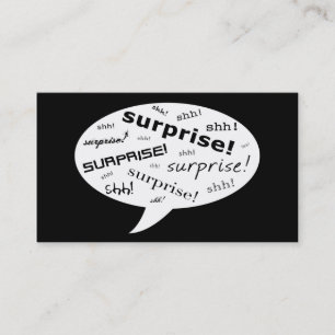 Carte De Visite shh c'est une bulle comique de fête surprise