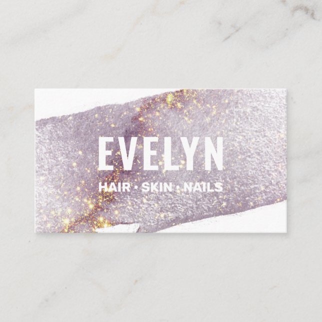 Carte de visite Shimmer couleur or violet (Devant)