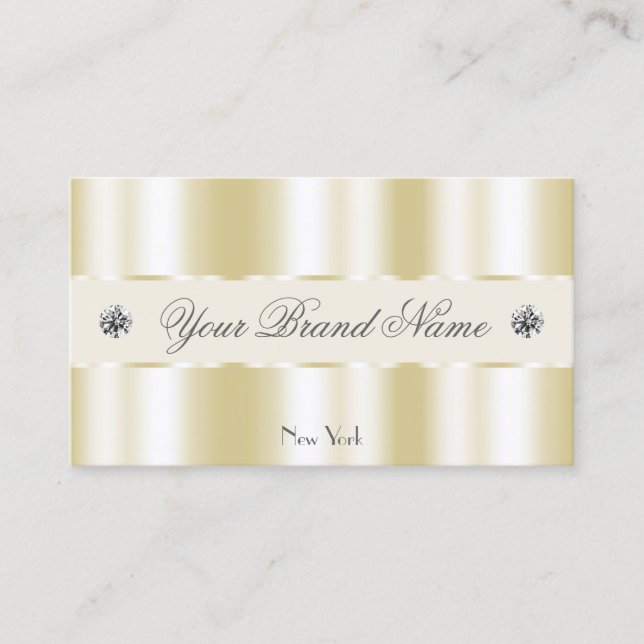 Carte De Visite Shimmery Gold Sparkle Diamonds Luxe Glam (Devant)