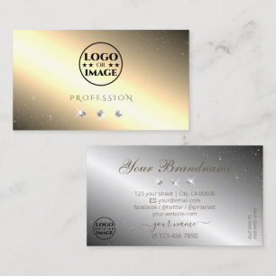 Carte De Visite Shimmery Golden Silver Sparkling Diamonds Ajouter 