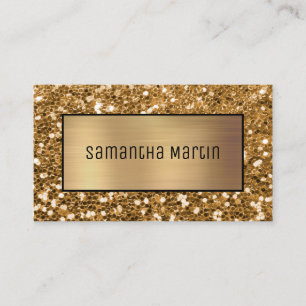 Carte De Visite Shimmery Ombre et Sparkly Gold Sequin Parties scin