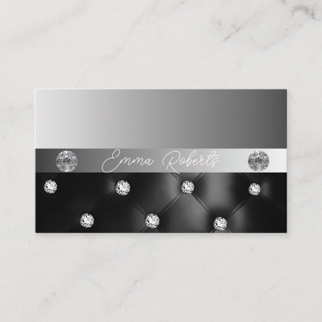 Carte De Visite Shimmery Silver Sparkle Parties scintillant Diamon (Devant)
