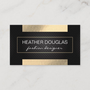 Carte De Visite Shine à huile d'or   Mesh noir Motif triangle