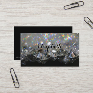 Carte De Visite Shiny Festif Elegant Diamonds Black White Business