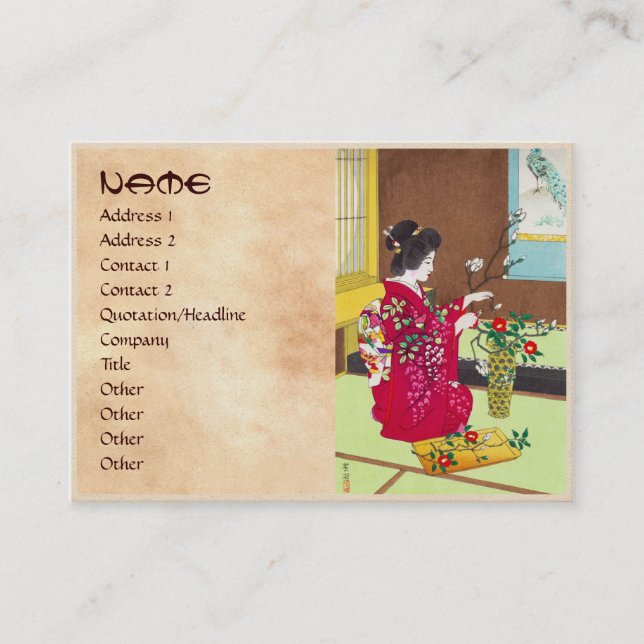 Carte De Visite Shiro Kasamatsu Ikebana Japon fleurit la scène de (Devant)